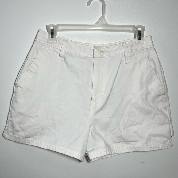 VANS Women's Size 26 Marshmallow High Rise Denim Ground Work Shorts - Picture 1 of 10